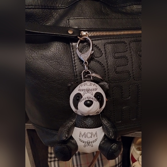 MCM Panda Bear Bag Charm EUC - Picture 5 of 10